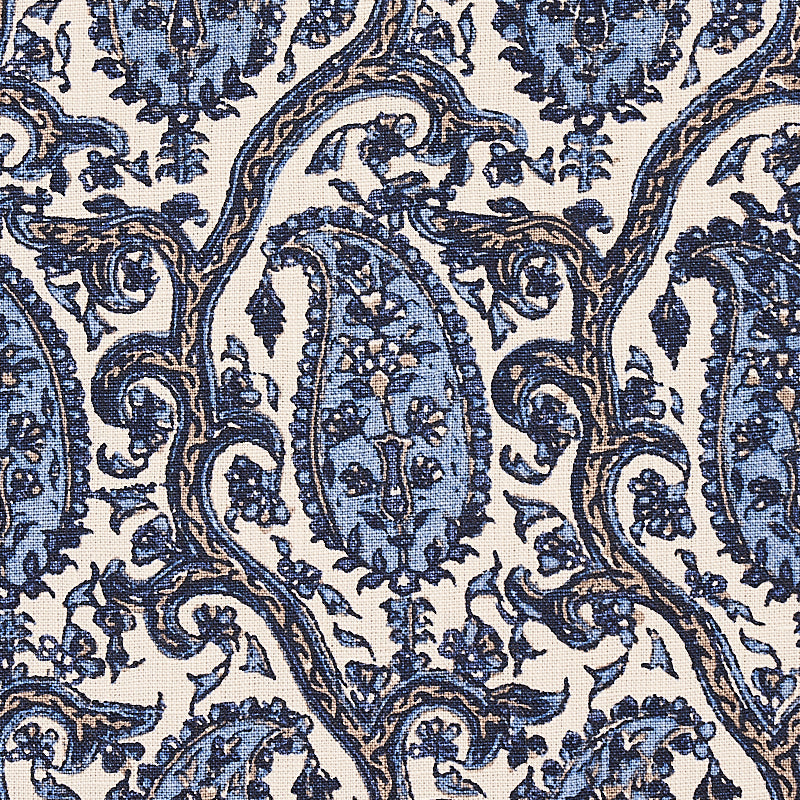 Schumacher Daria Paisley Indigo Fabric Sample 179961