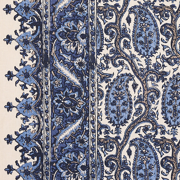 Schumacher Daria Paisley Indigo Fabric 179961