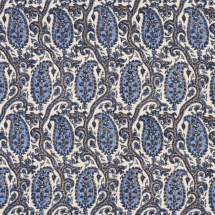 Schumacher Daria Paisley Indigo Fabric Sample 179961