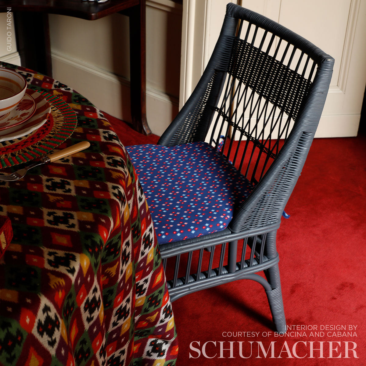 Schumacher Anastasia Blue Fabric 179971