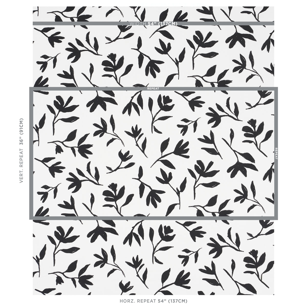 Schumacher Laurel Black Fabric 180011