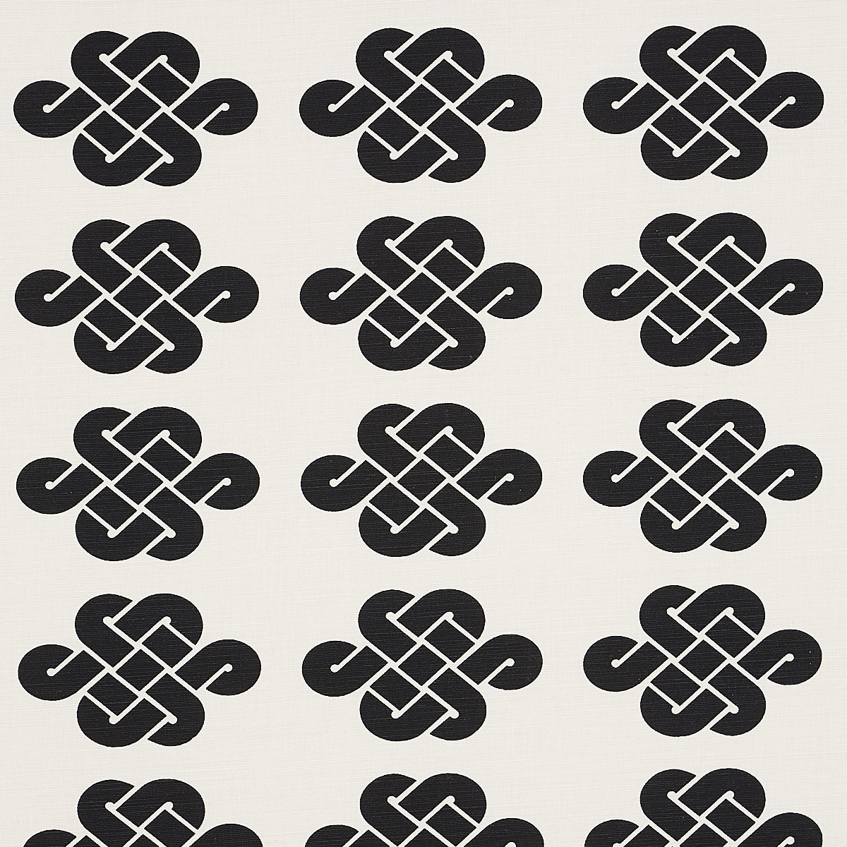 Schumacher Penelope Knot Black Fabric 180030