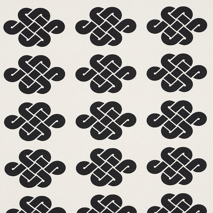 Schumacher Penelope Knot Black Fabric Sample 180030