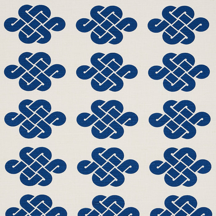 Schumacher Penelope Knot Blue Fabric Sample 180031