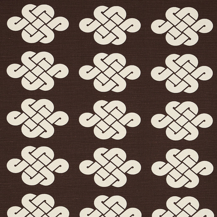 Schumacher Penelope Knot Brown Fabric Sample 180032