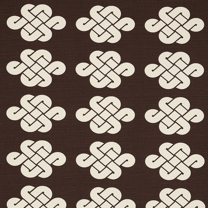 Schumacher Penelope Knot Brown Fabric 180032