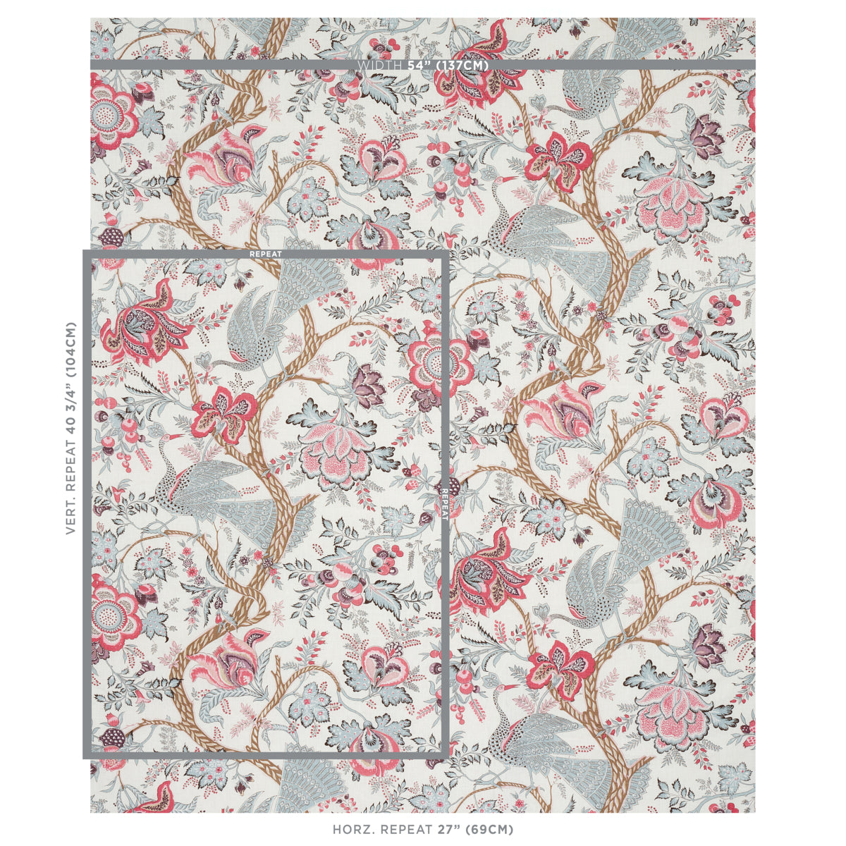 Schumacher Aveline Linen Rose Fabric Sample 180051