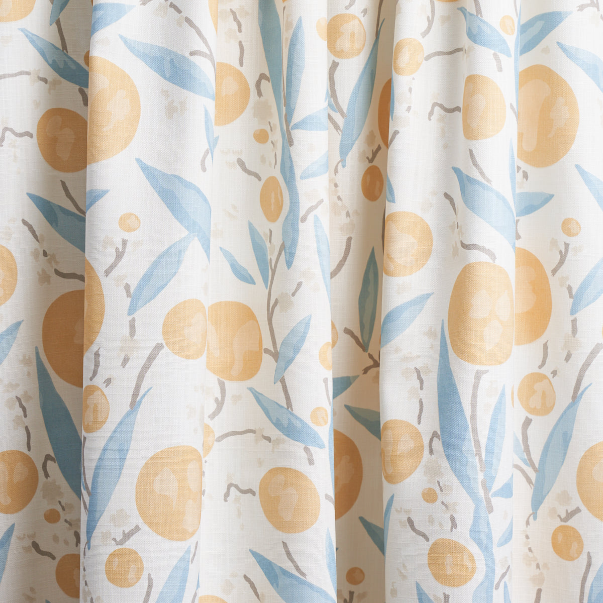 Schumacher Mirabelle Yellow And Sky Fabric 180060