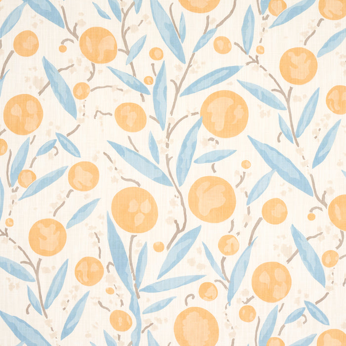 Schumacher Mirabelle Yellow And Sky Fabric 180060