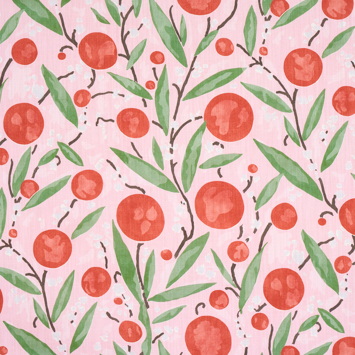 Schumacher Mirabelle Cherry And Blush Fabric 180061