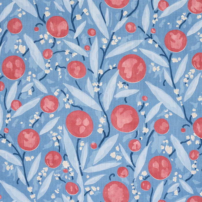 Schumacher Mirabelle Berry And Blue Fabric 180062