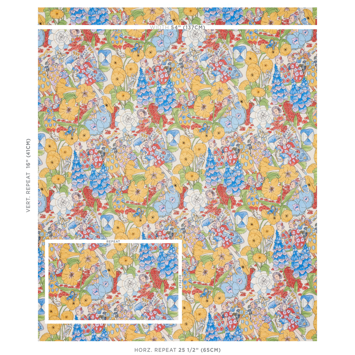 Schumacher Fairie Garden Yellow And Ivory Fabric 180140