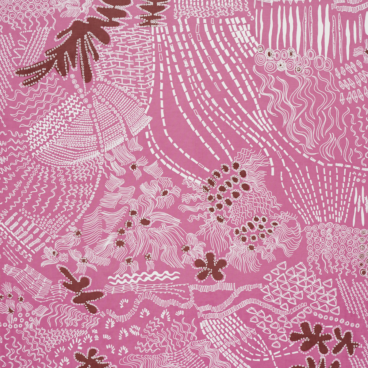 Schumacher Haven Pink And Maroon Fabric 180152