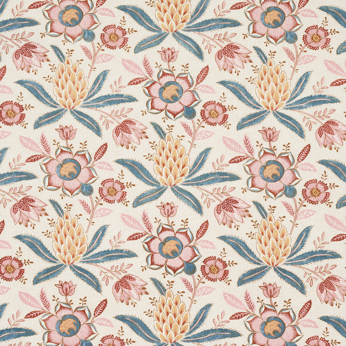 Schumacher Lafayette Botanical Rosso Antico Fabric 180252