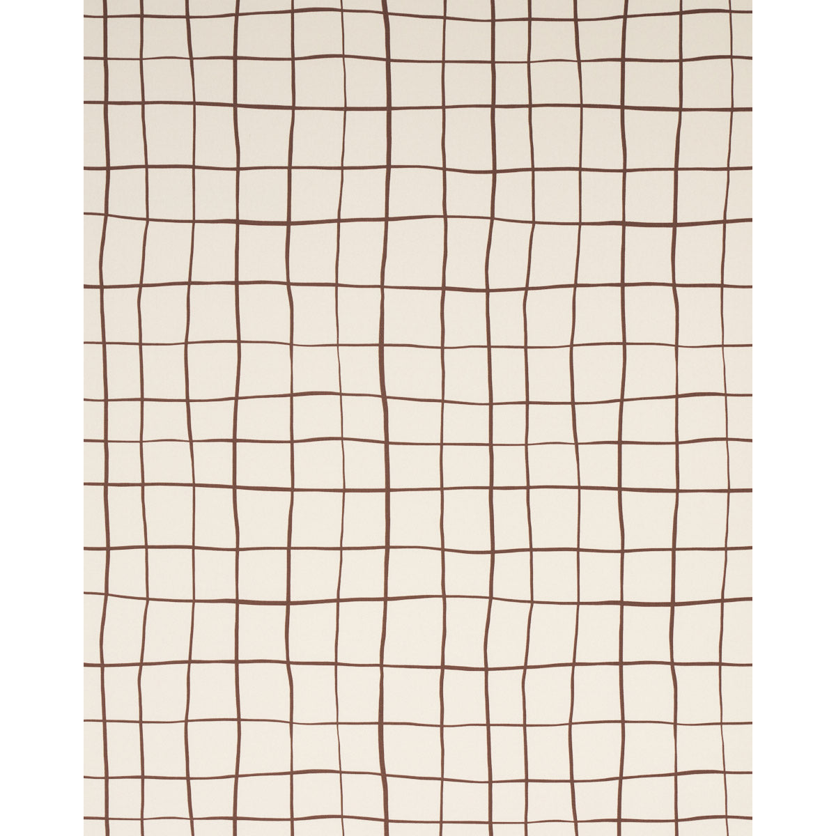 Schumacher Painterly Windowpane Brown Fabric 180291