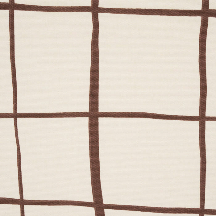 Schumacher Painterly Windowpane Brown Fabric Sample 180291