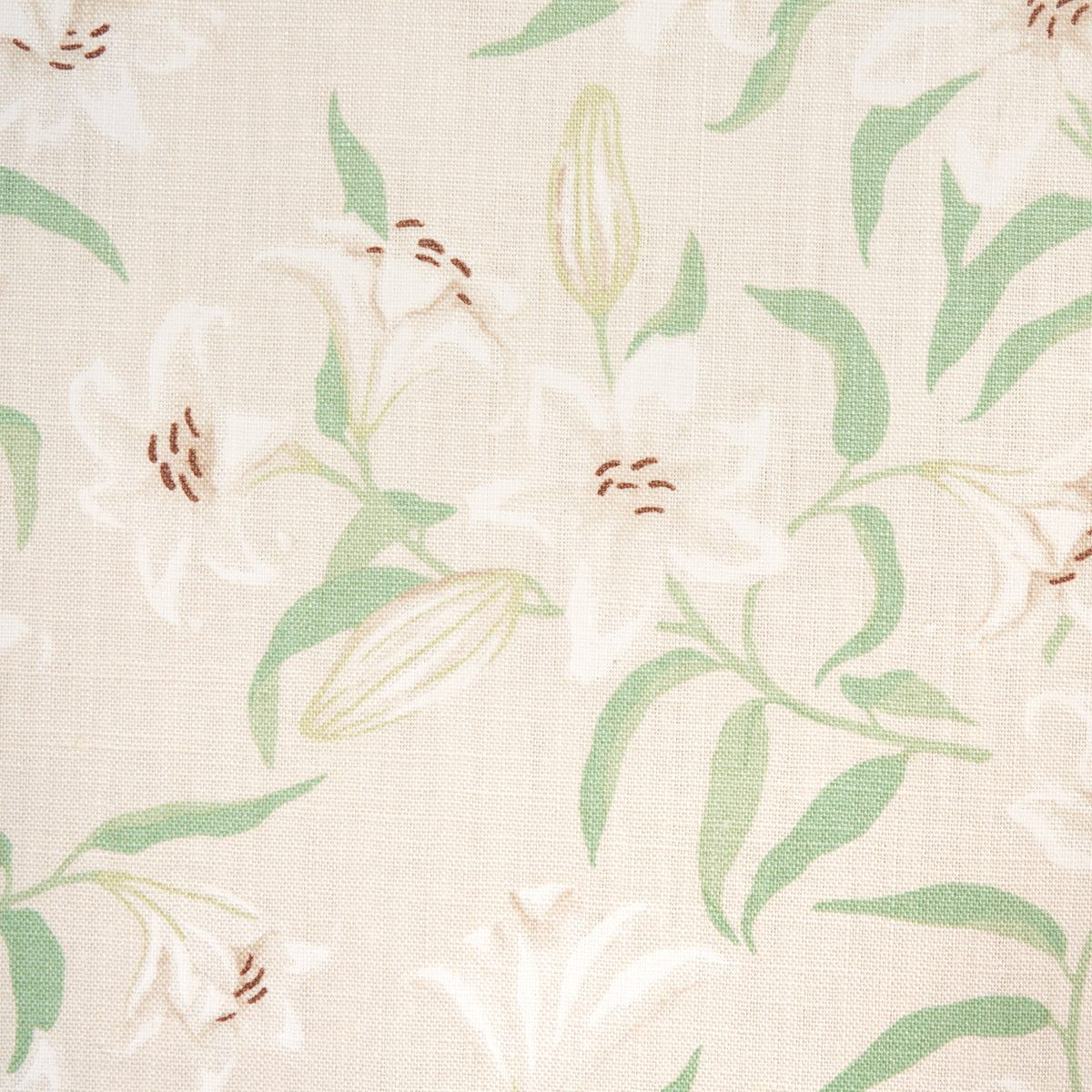 Schumacher Scattered Lilies Cream Fabric 180300