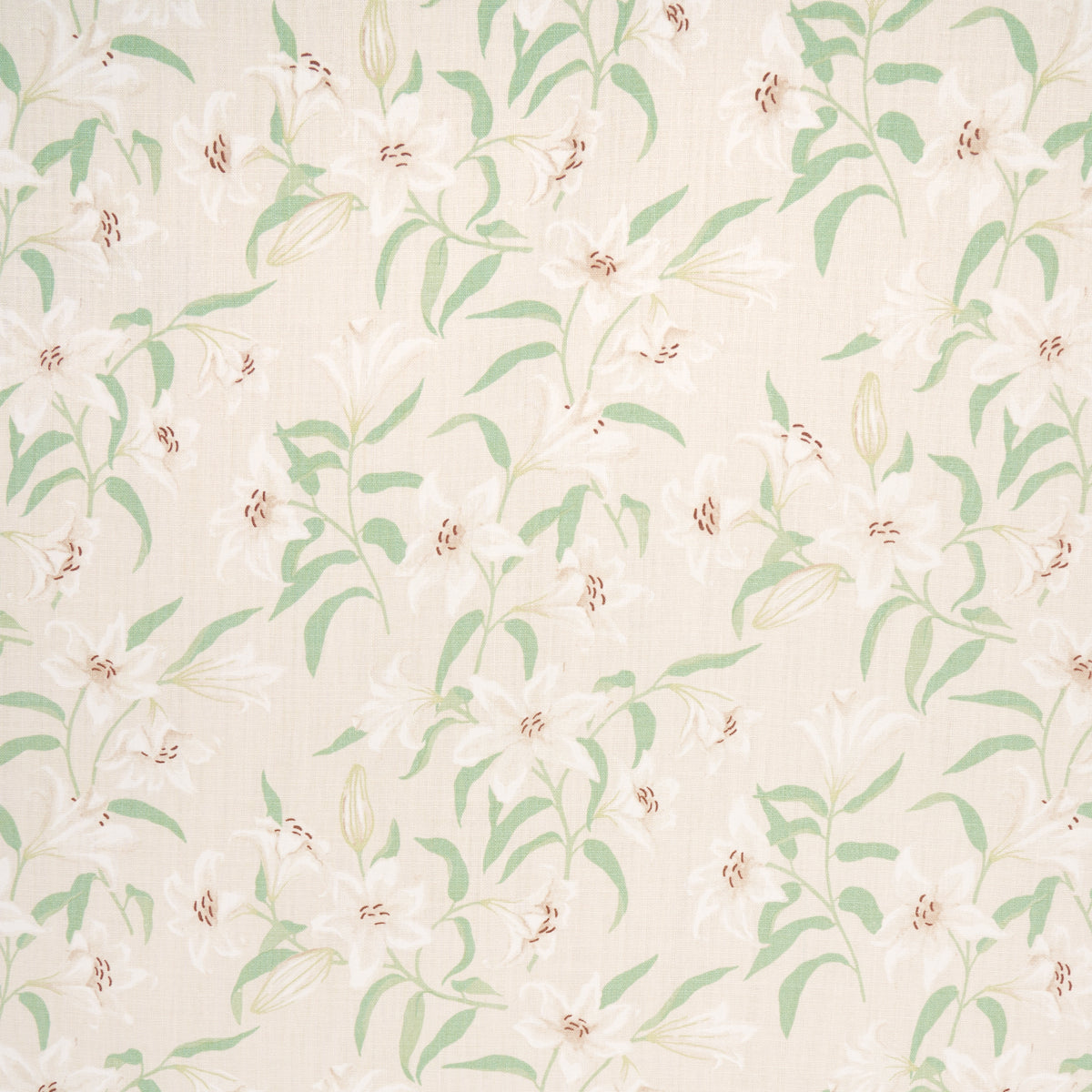 Schumacher Scattered Lilies Cream Fabric 180300