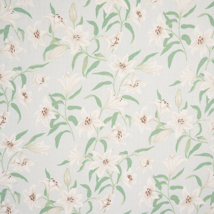 Schumacher Scattered Lilies Sky Fabric Sample 180301