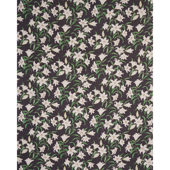 Schumacher Scattered Lilies Charcoal Fabric Sample 180302