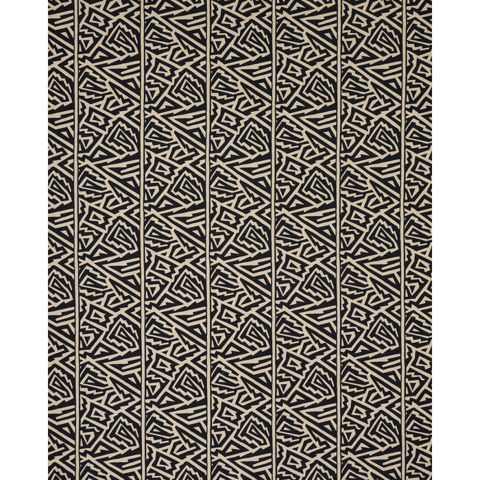 Schumacher Jagged Maze Black Fabric Sample 180320