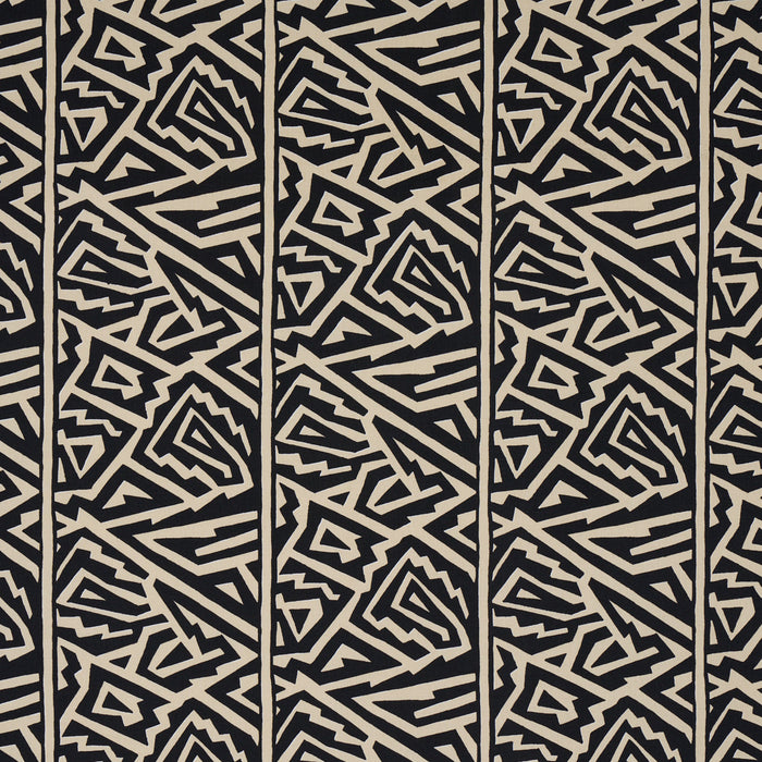 Schumacher Jagged Maze Black Fabric Sample 180320