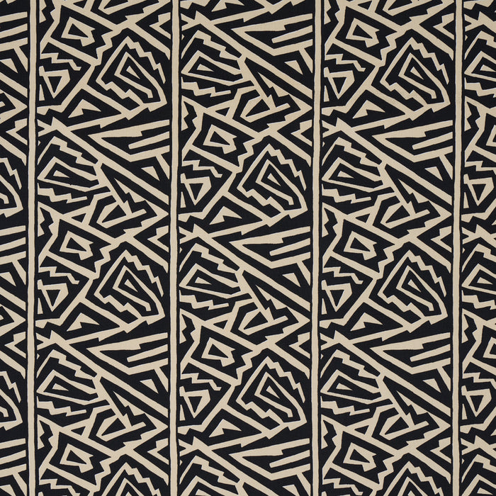 Schumacher Jagged Maze Black Fabric 180320