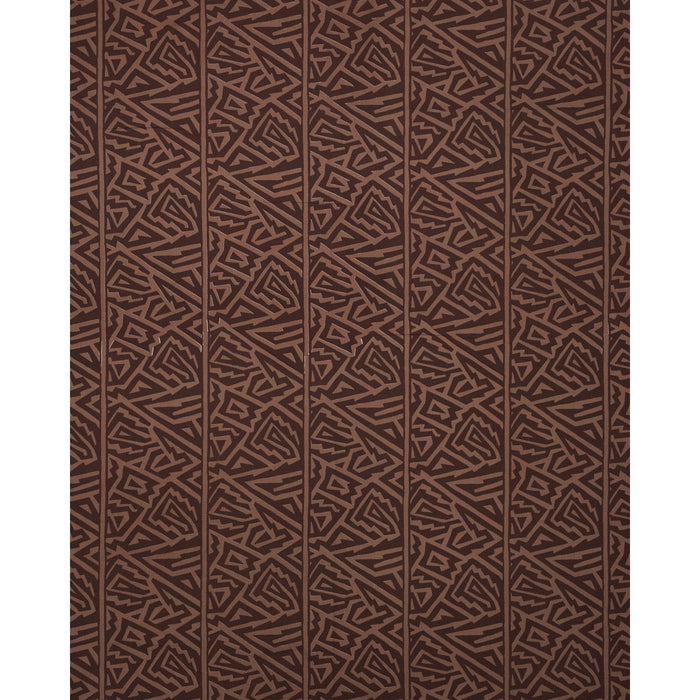 Schumacher Jagged Maze Brown Fabric Sample 180321