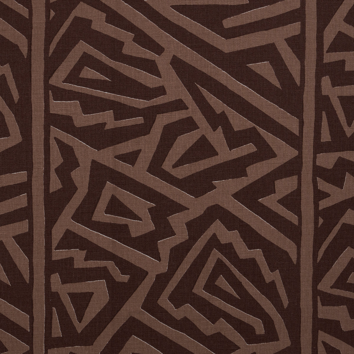 Schumacher Jagged Maze Brown Fabric 180321