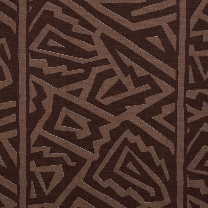 Schumacher Jagged Maze Brown Fabric Sample 180321