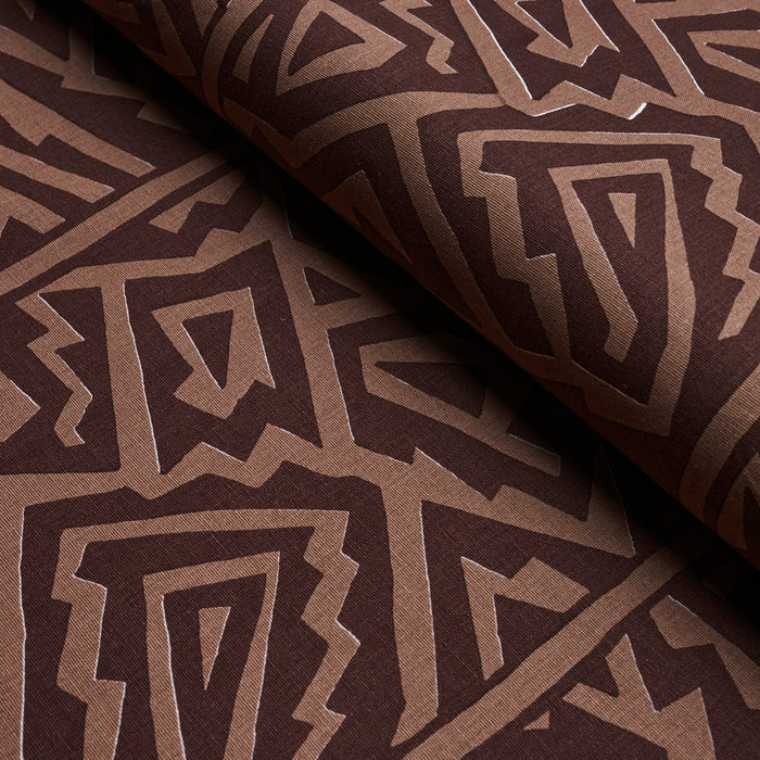 Schumacher Jagged Maze Brown Fabric 180321