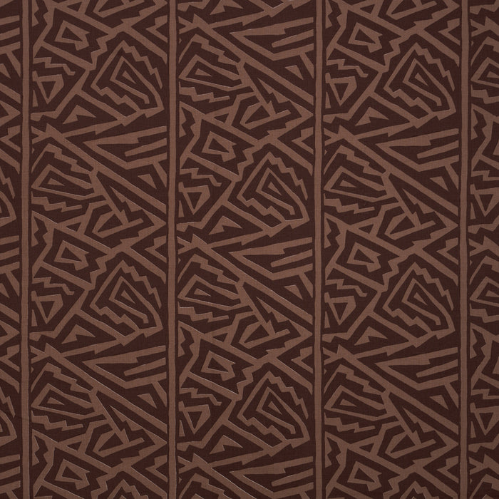 Schumacher Jagged Maze Brown Fabric 180321