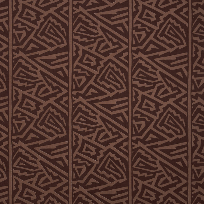 Schumacher Jagged Maze Brown Fabric Sample 180321