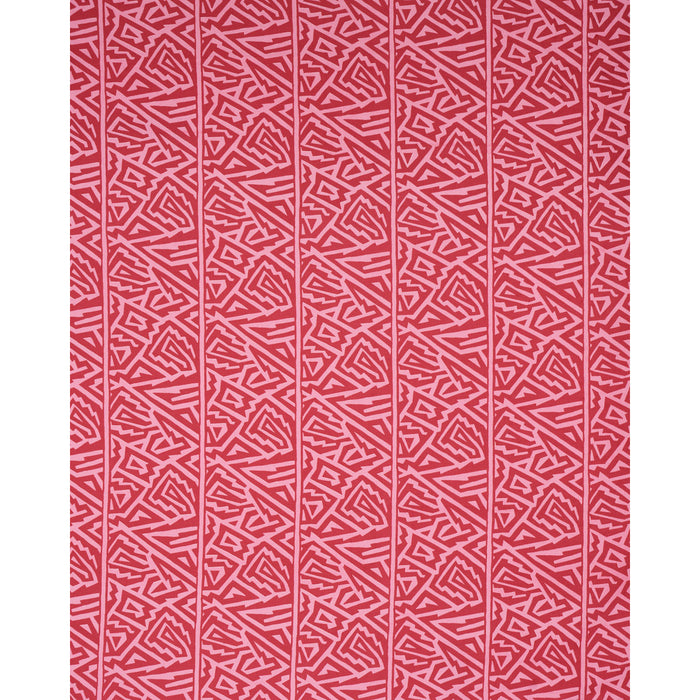 Schumacher Jagged Maze Pink Fabric Sample 180322