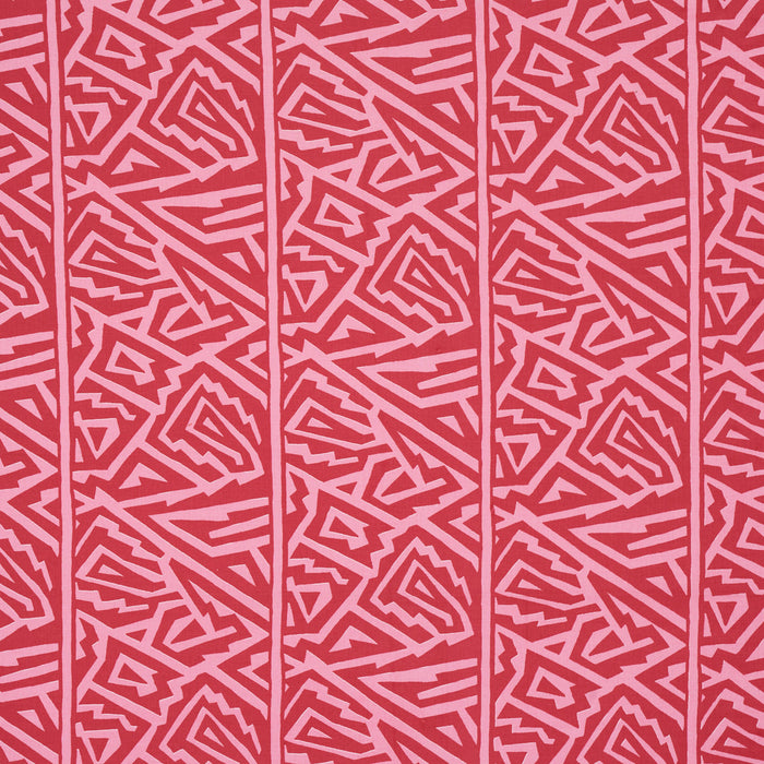 Schumacher Jagged Maze Pink Fabric Sample 180322