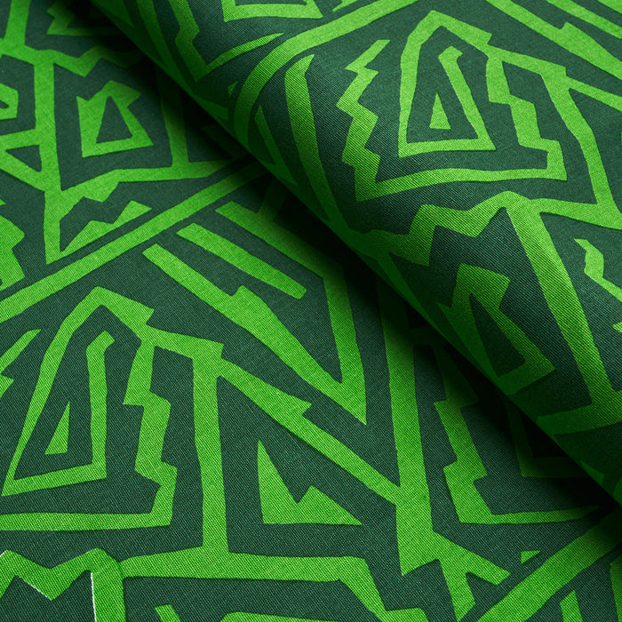 Schumacher Jagged Maze Green Fabric Sample 180323