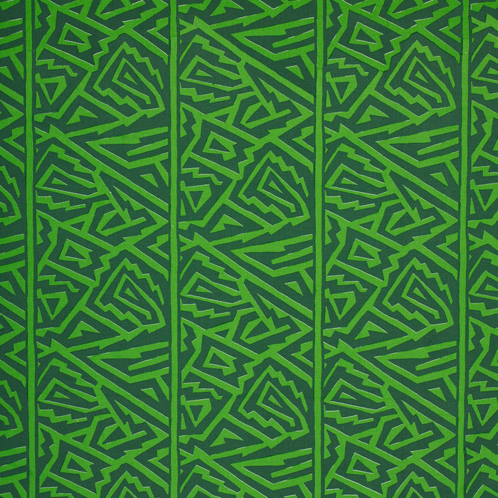 Schumacher Jagged Maze Green Fabric Sample 180323