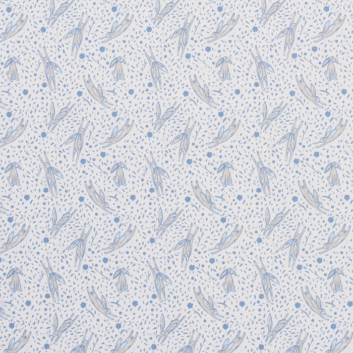 Schumacher Rabbit High Performance Print Blue Fabric Sample 180440