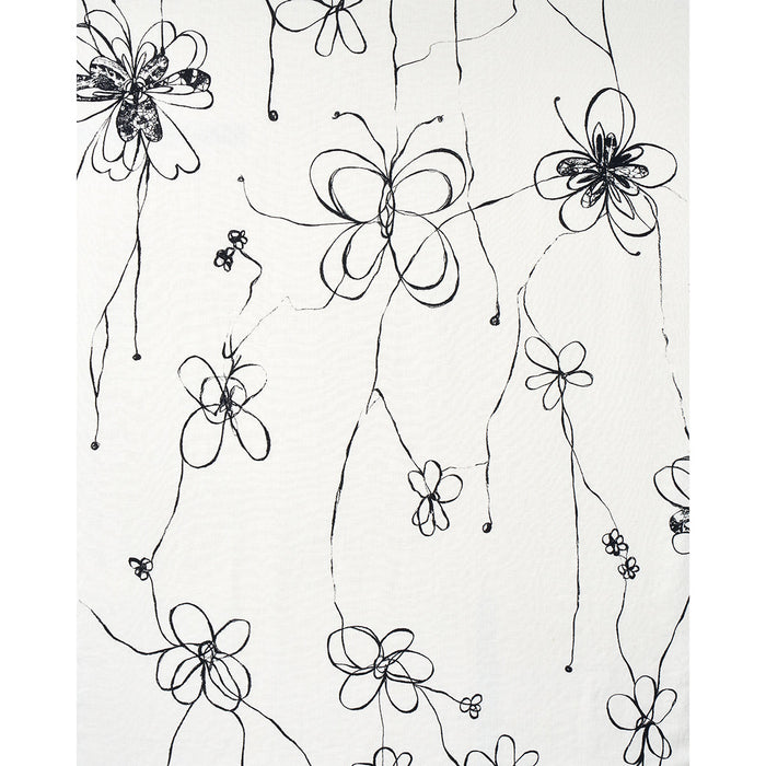 Schumacher Come Back As A Flower Soft Black Fabric Sample 180520