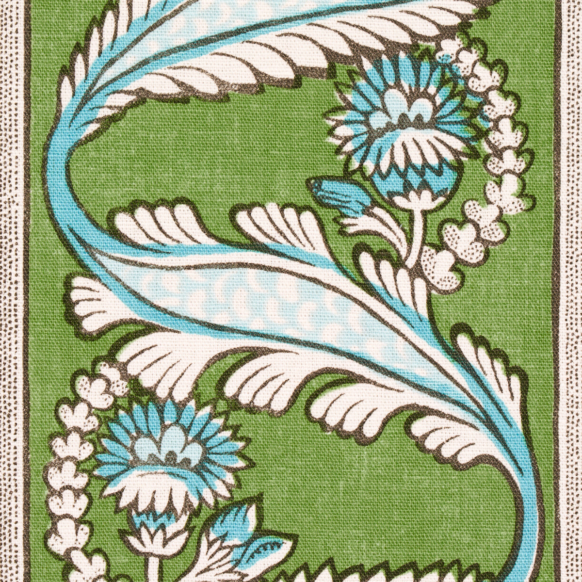 Schumacher Marielle Vine Green & Peacock Fabric 180531.0