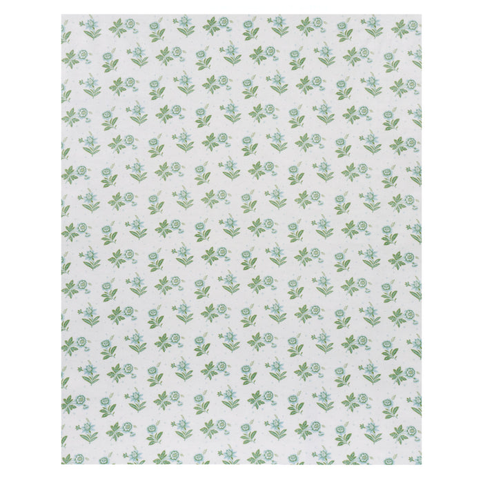 Schumacher Colline Leaf & Aqua Fabric Sample 180540