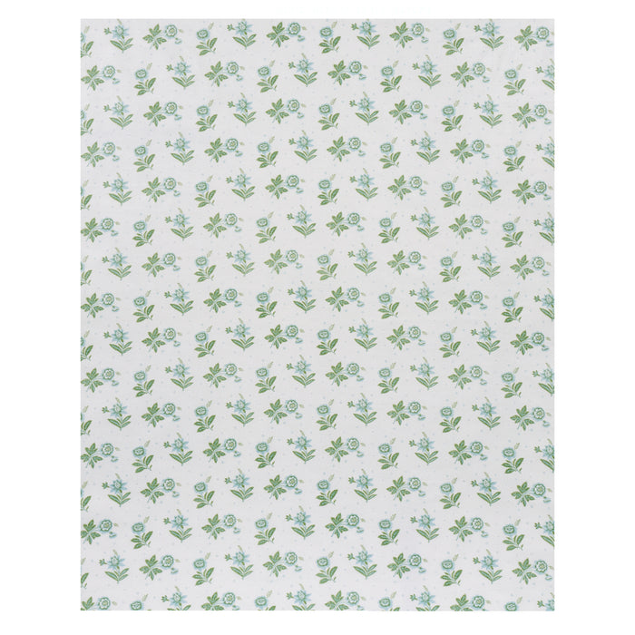 Schumacher Colline Leaf & Aqua Fabric 180540.0