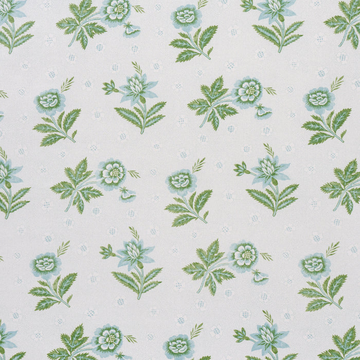 Schumacher Colline Leaf & Aqua Fabric 180540.0