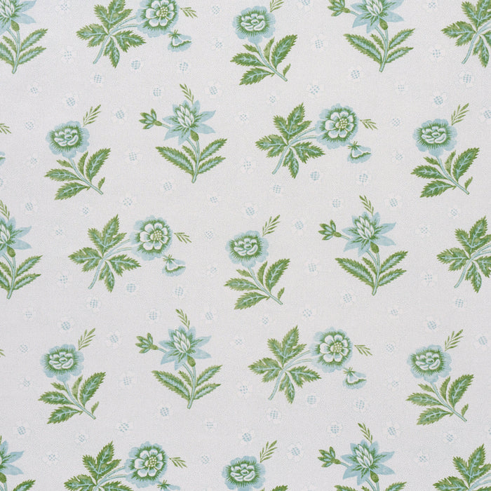 Schumacher Colline Leaf & Aqua Fabric Sample 180540