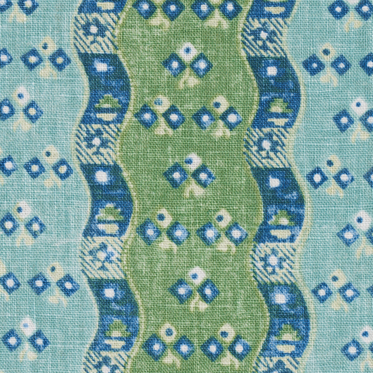 Schumacher Ottilie Stripe Green Fabric 180561.0