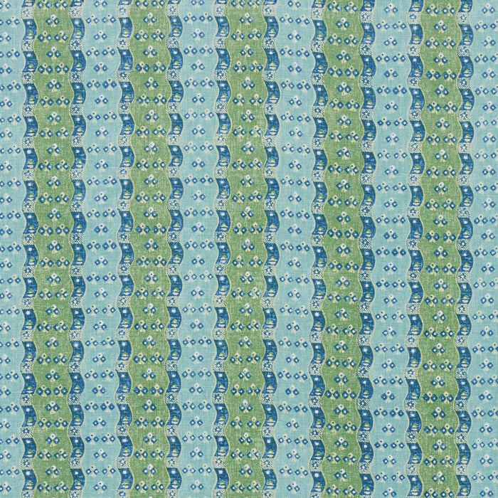 Schumacher Ottilie Stripe Green Fabric Sample 180561