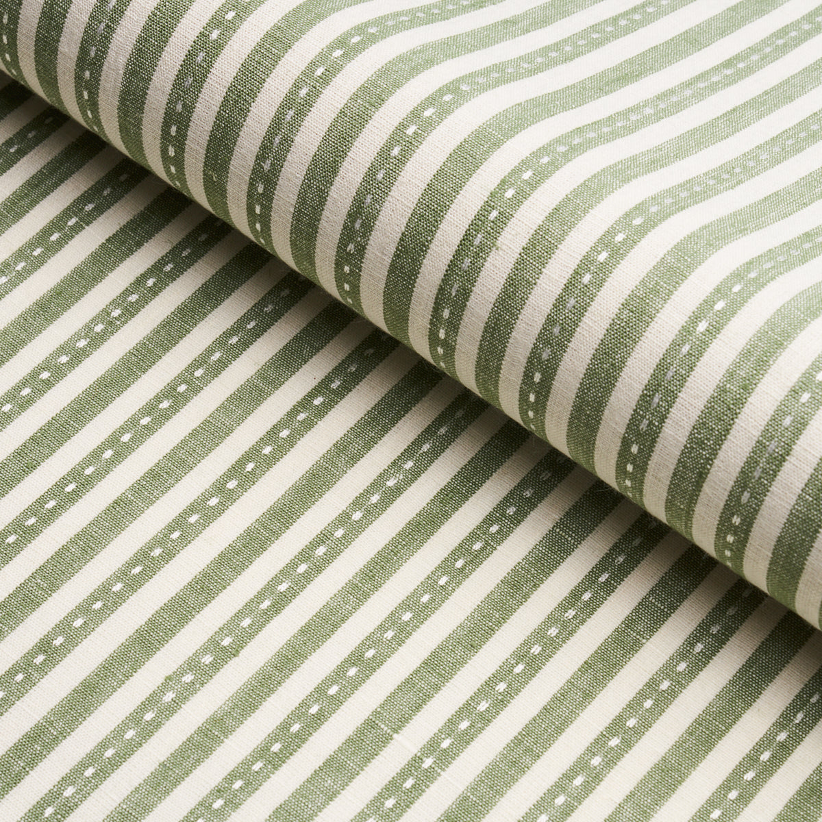 Schumacher Mathis Ticking Stripe Sage Fabric 180591.0