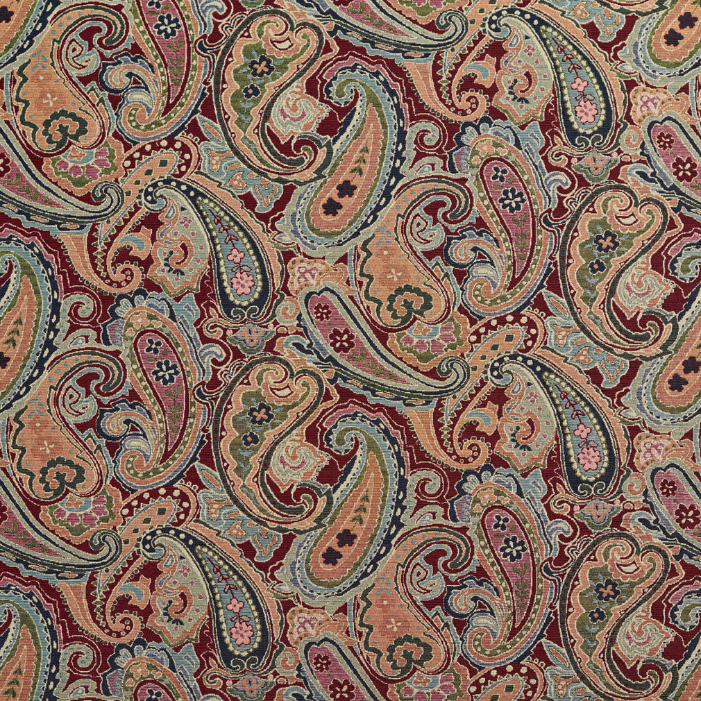 Charlotte Merlot Paisley Fabric Sample 1969