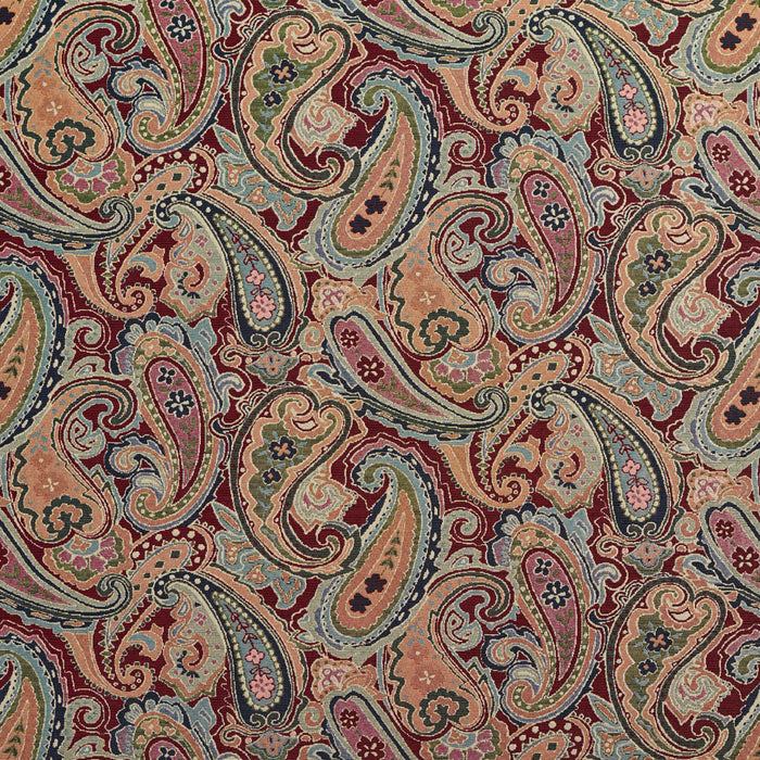 Charlotte Merlot Paisley Fabric Sample 1969