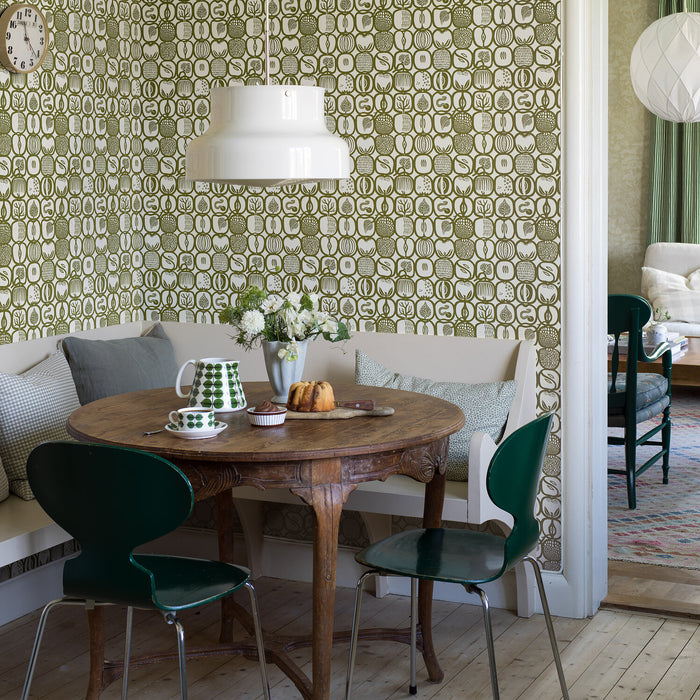 Schumacher Fruktlåda Olive Wallpaper 1971